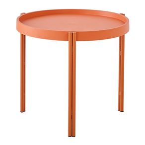 9 Mesa de Apoio Redonda Enjoy Rivatti 50 cm -Largura- Tampo Polipropileno Pessego Base em Aco Pessego